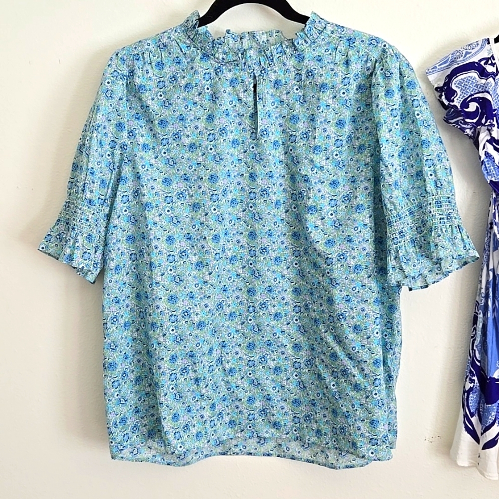 J Crew Liberty of London top blue floral